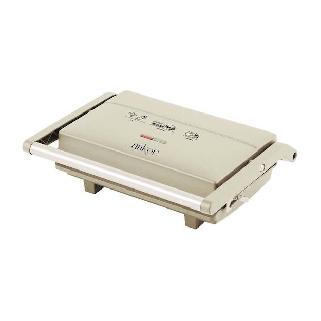 Τοστιέρα Γκριλιέρα 1300W Μπέζ Ankor