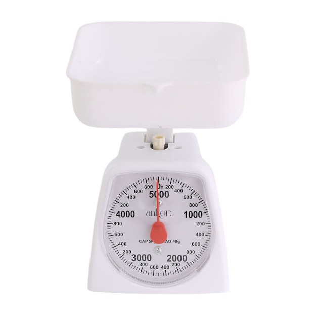 Αναλογική Ζυγαριά Κουζίνας με Κάδο έως 5kg Λευκή Ankor