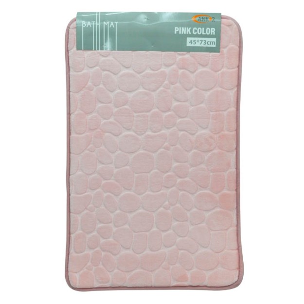 ΠΑΤΑΚΙ ΜΠΑΝΙΟΥ MEMORY FOAM ΡΟΖ ΒΟΤΣΑΛΟ ΜΕ PVC 45x73εκ.ANKOR