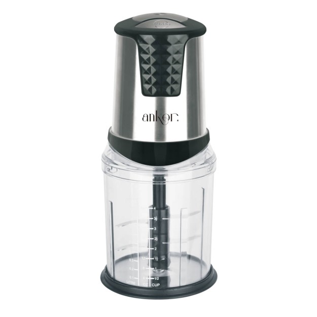ΠΟΛΥΚΟΦΤΗΣ ANKOR ΜΕ ΤΡΙΠΛΗ ΛΕΠΙΔΑ 550W ΔΟΧΕΙΟ 1,0lt INOX ΜΑΥΡΟ ANKOR