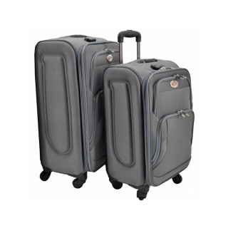 ΣΕΤ 2 ΒΑΛΙΤΣΕΣ ANKOR ΥΦΑΣΜΑΤΙΝΕΣ 37x24x50εκ. ΚΑΙ 42x28x60εκ. ΜΕ 4 ΡΟΔΕΣ ΓΚΡΙ