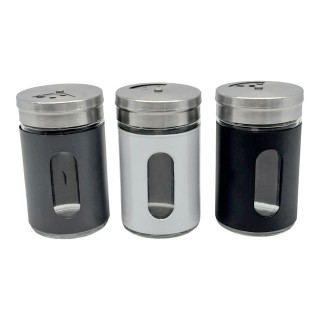 ΣΕΤ 24 ΤΕΜ ΑΛΑΤΟΠΙΠΕΡΑ ΧΡΩΜΑΤΙΣΤΑ INOX ΜΕ ΓΥΑΛΙ 70ml 4,8x4,8x8,2εκ ANKOR