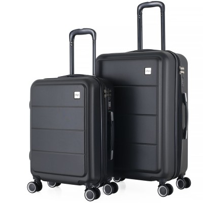 ΣΕΤ 2 ΒΑΛΙΤΣΕΣ ANKOR ABS 37x27x55εκ. ΚΑΙ 41x31x65εκ. ΜΕ ΕΠΕΚΤΑΣΗ ΚΑΙ 4 ΡΟΔΕΣ ΜΑΥΡΟ
