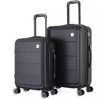 ΣΕΤ 2 ΒΑΛΙΤΣΕΣ ANKOR ABS 37x27x55εκ. ΚΑΙ 41x31x65εκ. ΜΕ ΕΠΕΚΤΑΣΗ ΚΑΙ 4 ΡΟΔΕΣ ΜΑΥΡΟ