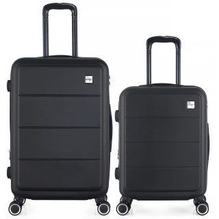 ΣΕΤ 2 ΒΑΛΙΤΣΕΣ ANKOR ABS 37x27x55εκ. ΚΑΙ 41x31x65εκ. ΜΕ ΕΠΕΚΤΑΣΗ ΚΑΙ 4 ΡΟΔΕΣ ΜΑΥΡΟ
