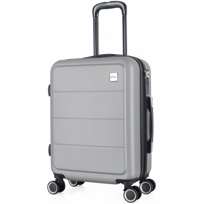 ΒΑΛΙΤΣΑ ΚΑΜΠΙΝΑΣ ANKOR ABS 37x27x55εκ. ΜΕ ΕΠΕΚΤΑΣΗ ΚΑΙ 4 ΡΟΔΕΣ ΓΚΡΙ ΑΣΗΜΙ