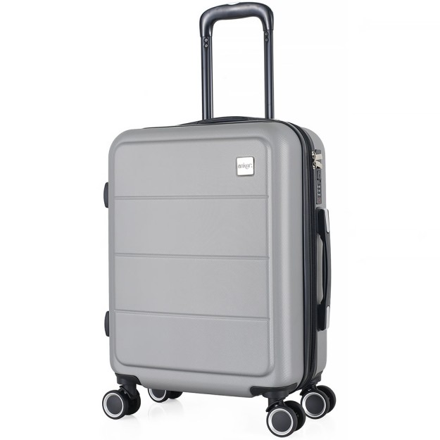 ΒΑΛΙΤΣΑ ΚΑΜΠΙΝΑΣ ANKOR ABS 37x27x55εκ. ΜΕ ΕΠΕΚΤΑΣΗ ΚΑΙ 4 ΡΟΔΕΣ ΓΚΡΙ ΑΣΗΜΙ