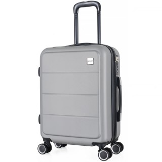 ΒΑΛΙΤΣΑ ΚΑΜΠΙΝΑΣ ANKOR ABS 37x27x55εκ. ΜΕ ΕΠΕΚΤΑΣΗ ΚΑΙ 4 ΡΟΔΕΣ ΓΚΡΙ ΑΣΗΜΙ