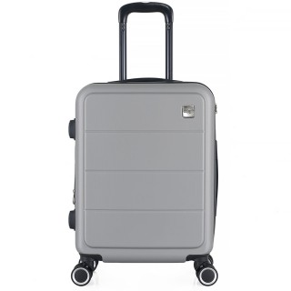 ΒΑΛΙΤΣΑ ΚΑΜΠΙΝΑΣ ANKOR ABS 37x27x55εκ. ΜΕ ΕΠΕΚΤΑΣΗ ΚΑΙ 4 ΡΟΔΕΣ ΓΚΡΙ ΑΣΗΜΙ