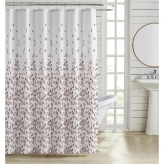 ΚΟΥΡΤΙΝΑ ΜΠΑΝΙΟΥ ΠΟΛΥΕΣΤΕΡΙΚΗ 180x200εκ 90gsm ΜΕ 12 ΚΡΙΚΟΥΣ ΜΕ ΣΧΕΔΙΟ ΦΥΛΛΑ ΣΕ ΑΠΟΧΡΩΣΗ ΣΑΠΙΟΥ ΜΗΛΟΥ ANKOR