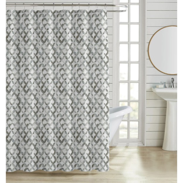ΚΟΥΡΤΙΝΑ ΜΠΑΝΙΟΥ ΠΟΛΥΕΣΤΕΡΙΚΗ 180x200εκ 90gsm ΜΕ 12 ΚΡΙΚΟΥΣ ΓΕΩΜΕΤΡΙΚΟ ΜΟΤΙΒΟ ΣΕ ΓΚΡΙ ΧΡΩΜΑ ANKOR