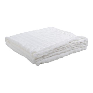 ΚΟΥΒΕΡΤΑ FLEECE ΜΕ ΒΕΛΟΥΔΙΝΗ ΥΦΗ ΣΕ ΑΣΠΡΟ ΧΡΩΜΑ 150x200εκ. ANKOR