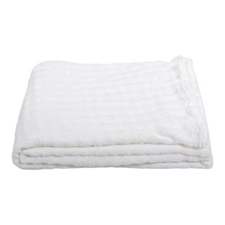 ΚΟΥΒΕΡΤΑ FLEECE ΜΕ ΒΕΛΟΥΔΙΝΗ ΥΦΗ ΣΕ ΑΣΠΡΟ ΧΡΩΜΑ 150x200εκ. ANKOR