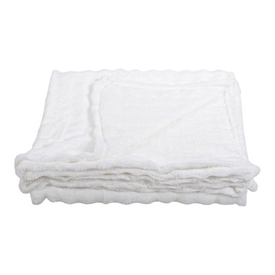 ΚΟΥΒΕΡΤΑ FLEECE ΜΕ ΒΕΛΟΥΔΙΝΗ ΥΦΗ ΣΕ ΑΣΠΡΟ ΧΡΩΜΑ 150x200εκ. ANKOR