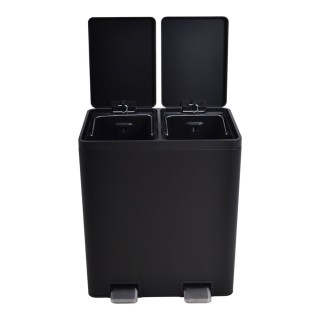 ΚΑΔΟΣ ΑΠΟΡΡΙΜΑΤΩΝ ΔΙΠΛΟΣ 20L ΚΑΙ 20L SOFT CLOSE ΙΝΟΧ ΜΑΥΡΟ ΜΑΤ ANKOR