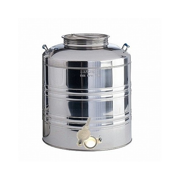 ΔΟΧΕΙΟ ΜΕΛΙΟΥ INOX SANSONE 50 LT/70 KG ΒΙΔΩΤΟ + ΚΑΝΟΥΛΑ ΠΛΑΣΤΙΚΗ